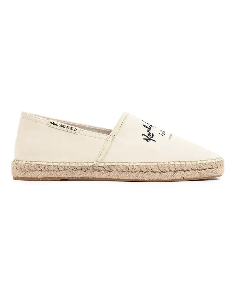 Karl Lagerfeld logo-embroidered braided-sole espadrilles - Nude Nude