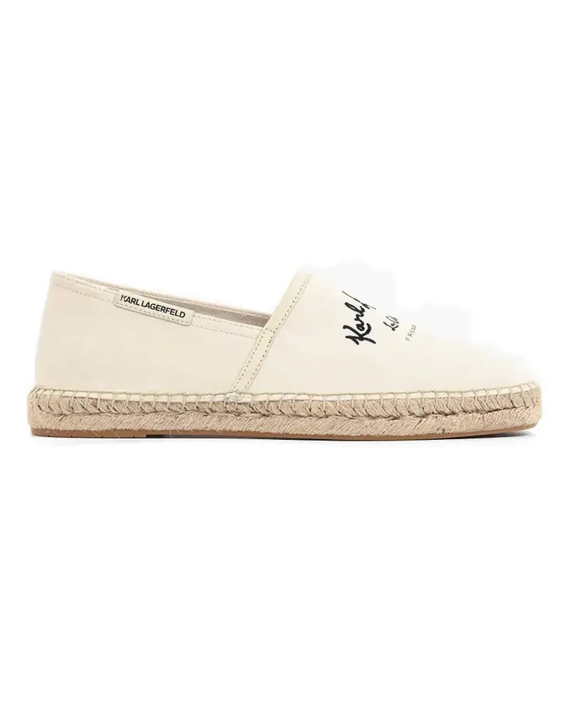 Karl Lagerfeld logo-embroidered braided-sole espadrilles - Nude Nude