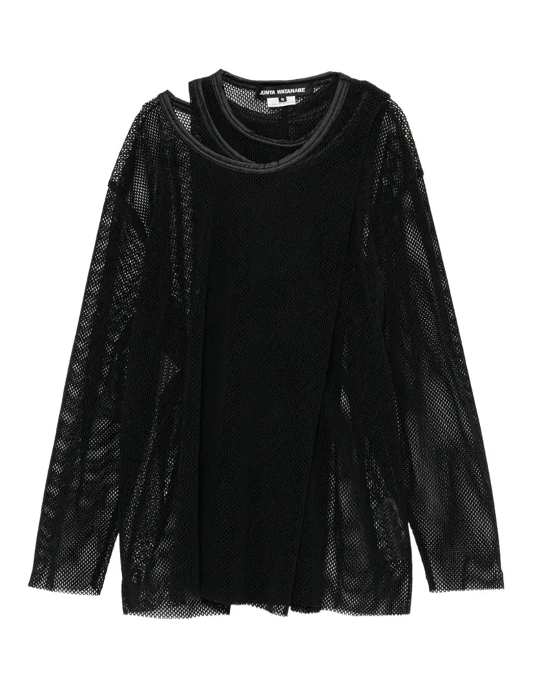 Junya Watanabe T-Shirt aus Mesh - Schwarz Schwarz