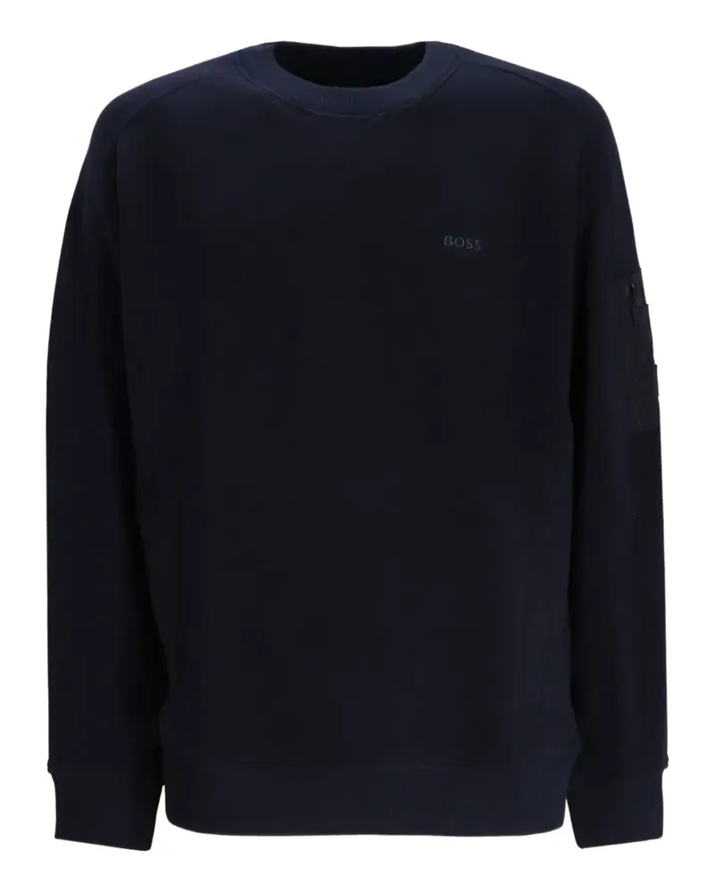 HUGO BOSS Sweatshirt mit Reißverschlusstaschen - Blau Blau