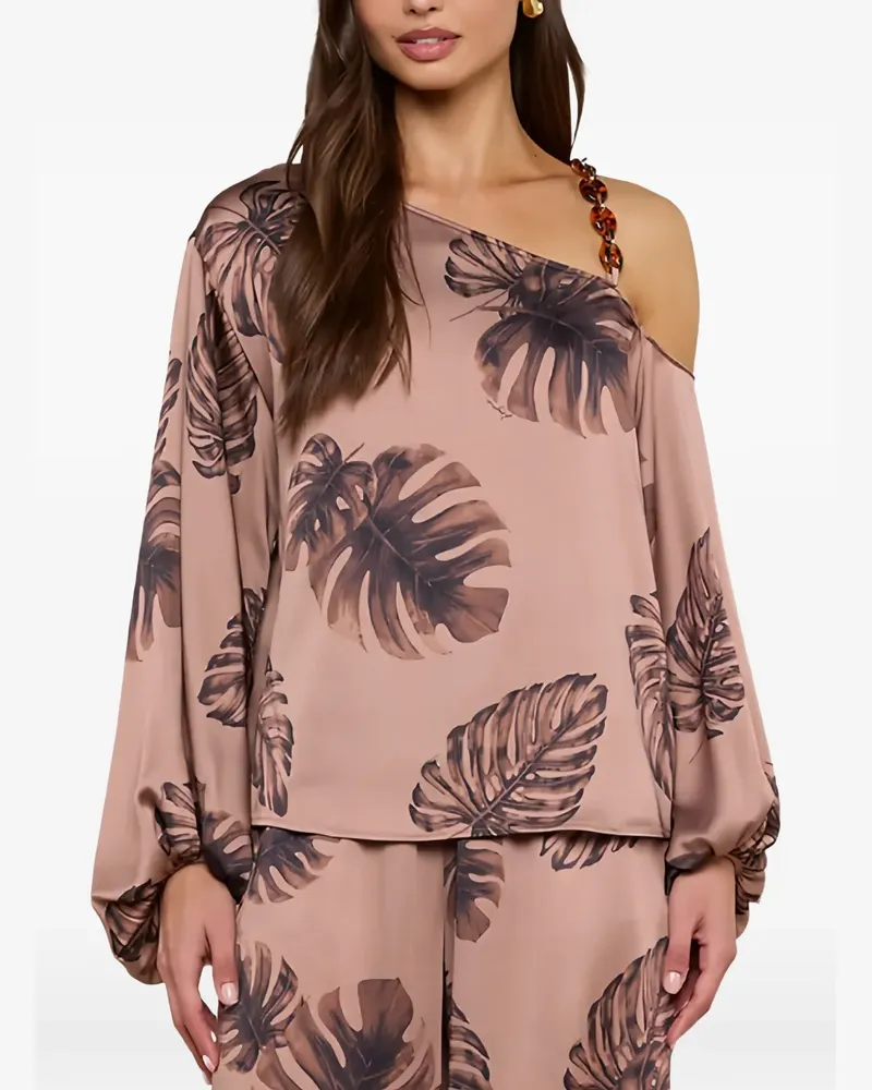 L'Agence Asami One-Shoulder-Bluse - Braun Braun
