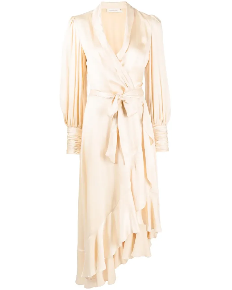 Zimmermann Wickelkleid aus Seide - Nude Nude