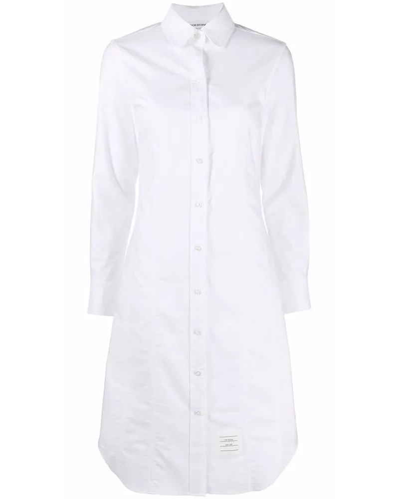 Thom Browne Hemdkleid mit Logo - Weiß Weiß