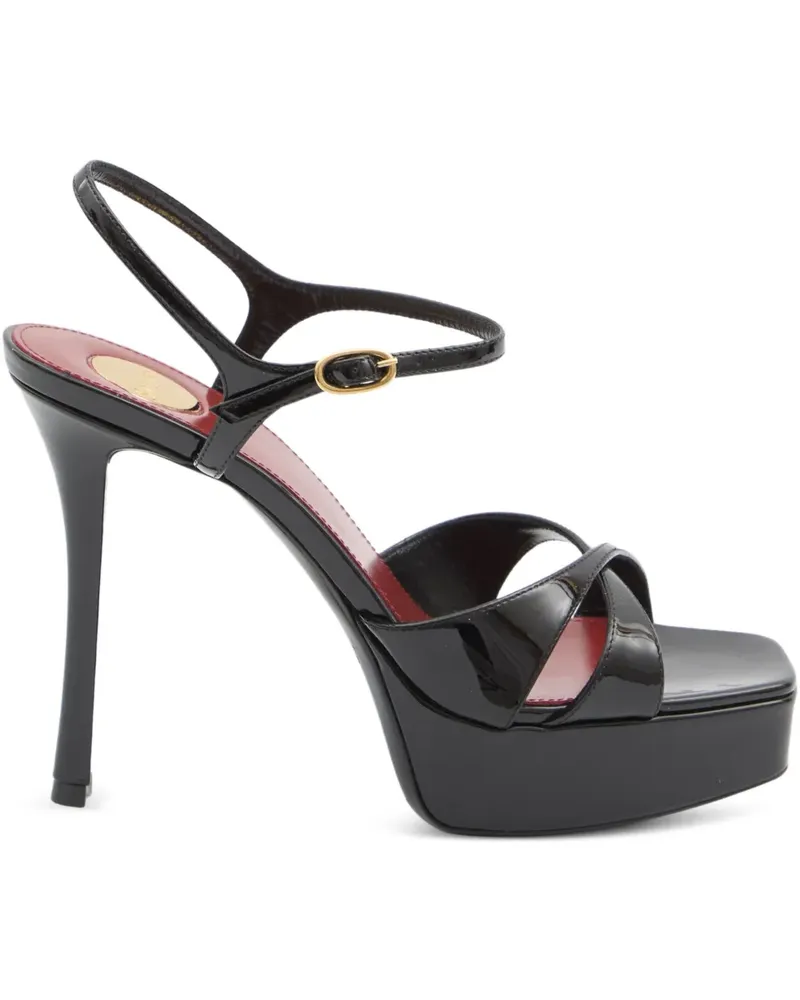 Saint Laurent Sandalen mit Plateau 110mm - Schwarz Schwarz
