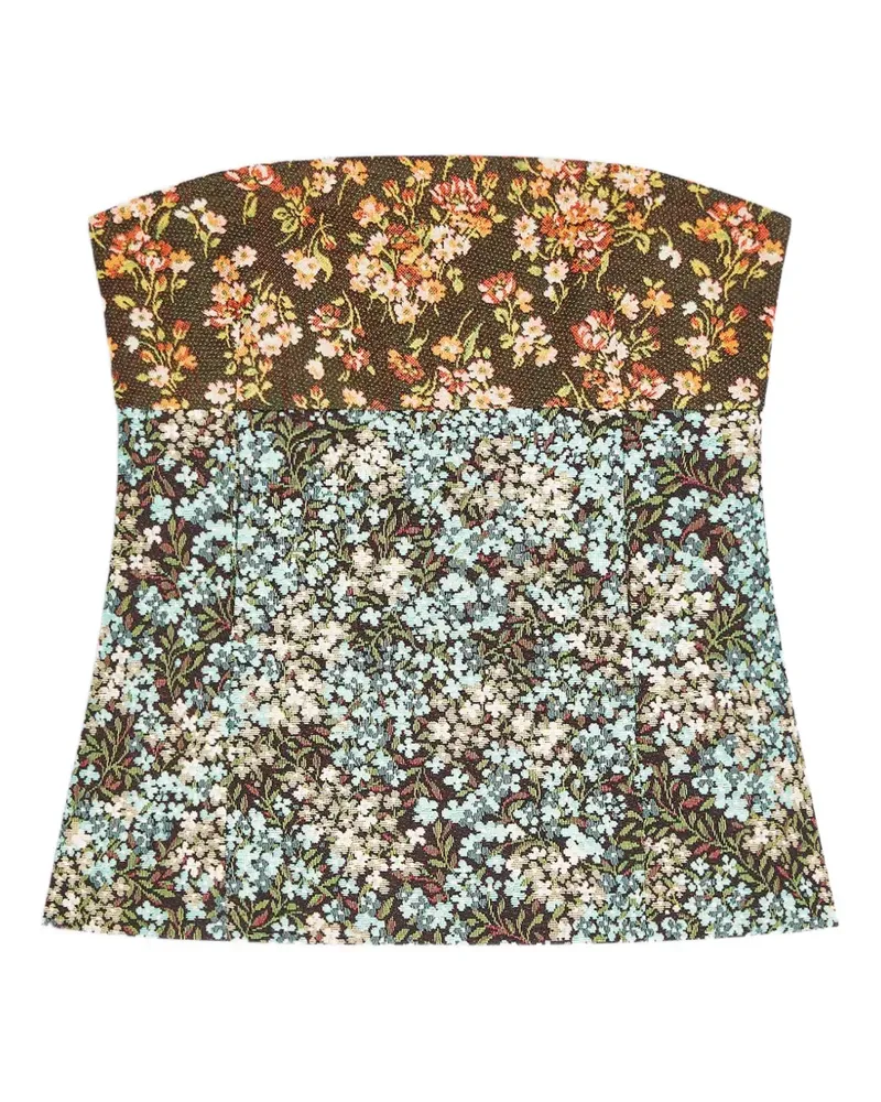 Dries van Noten Bustier mit Blumenmuster - Blau Blau
