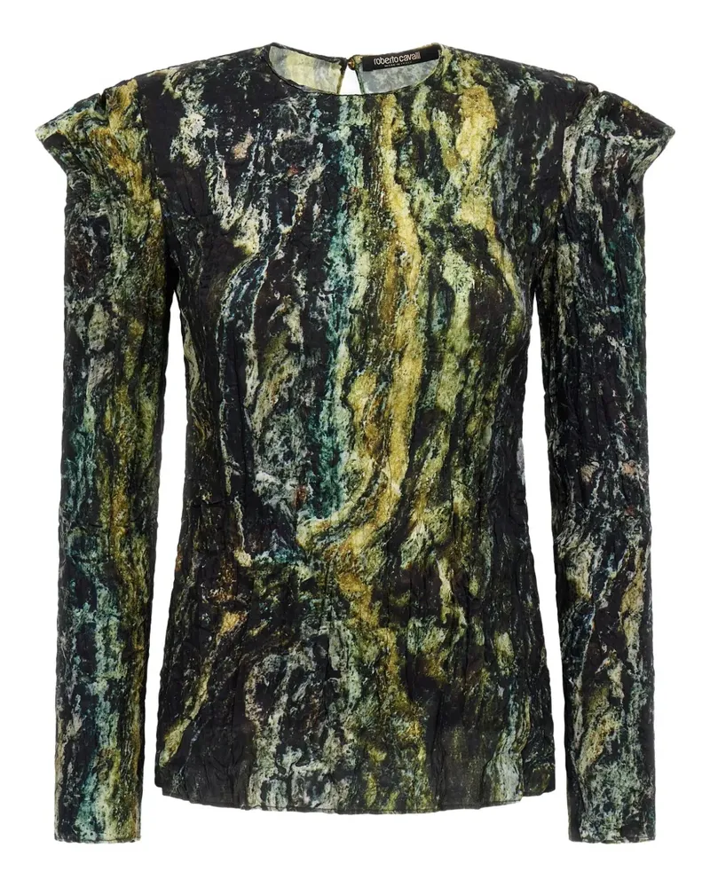 Roberto Cavalli Langarmshirt mit Print - Grün Grün