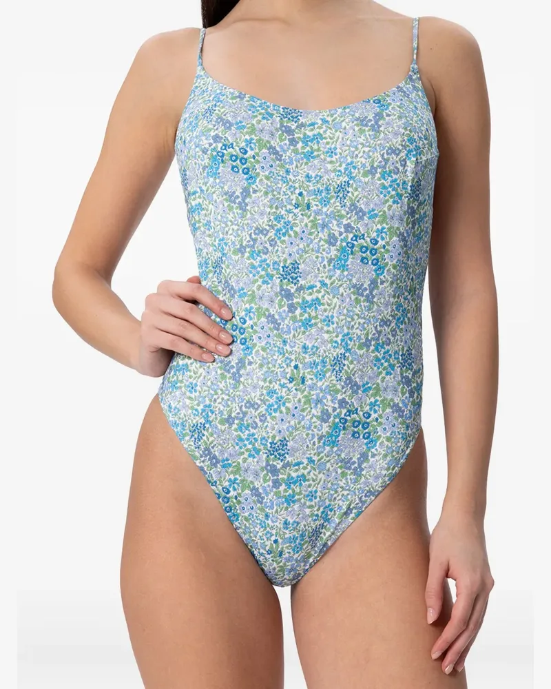 MC2 Saint Barth Badeanzug mit Blumen-Print - Blau Blau