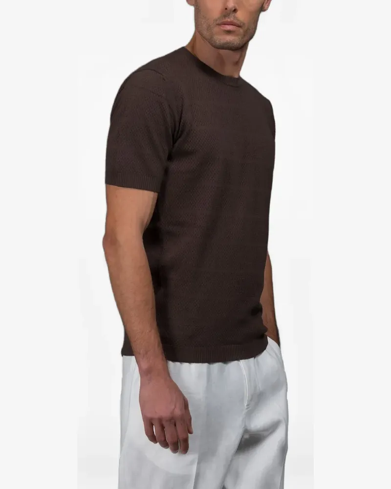 MOORER Jude short-sleeve sweater - Braun Braun