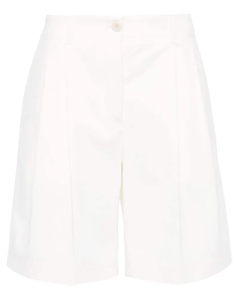 Totême Twill-Shorts mit Falten - Weiß Weiß