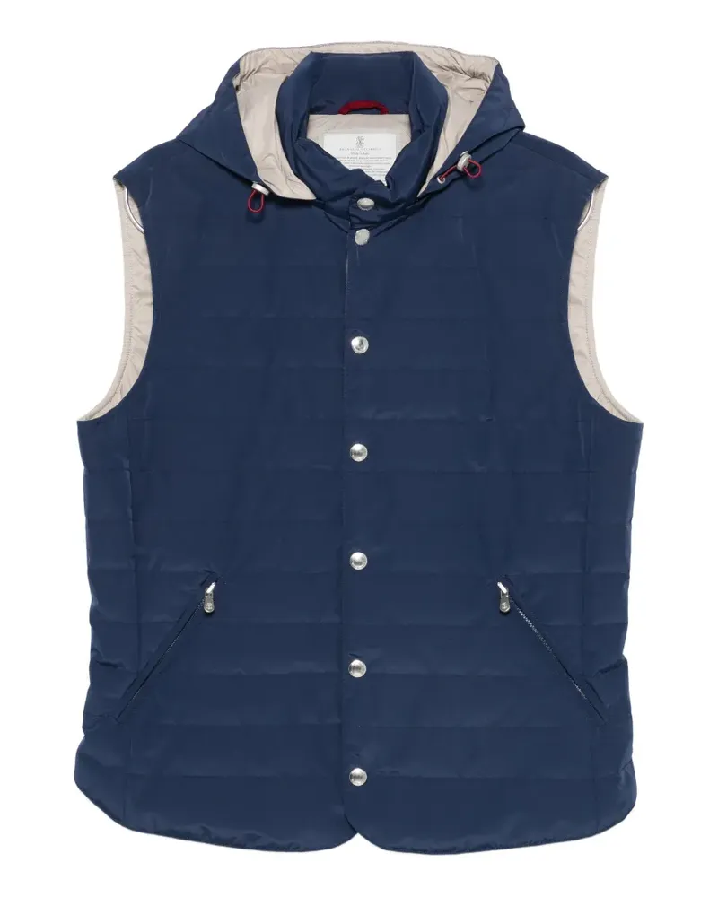 Brunello Cucinelli hooded padded gilet - Blau Blau