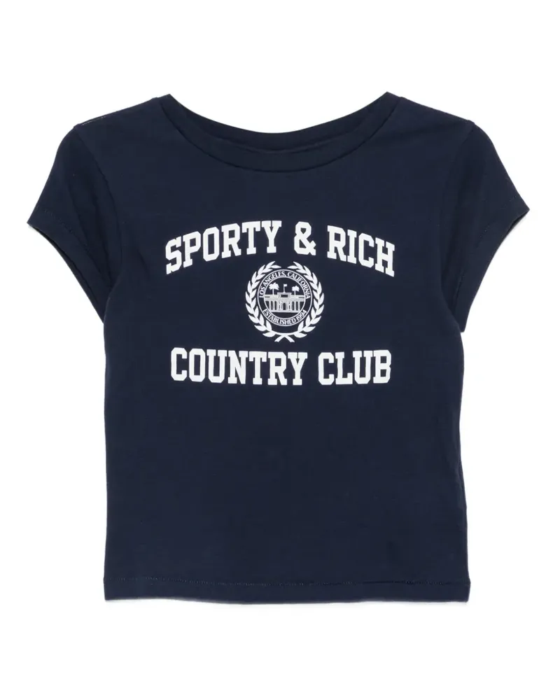 SPORTY & RICH T-Shirt mit Logo-Print - Blau Blau