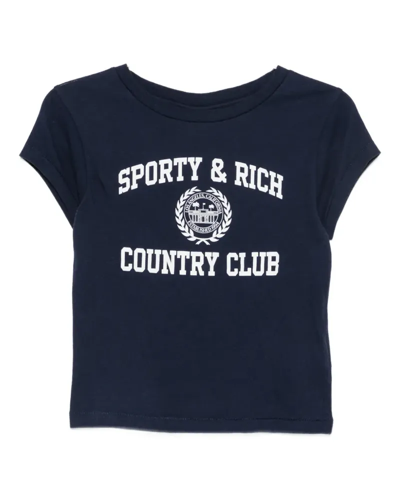 SPORTY & RICH logo-print T-shirt - Blau Blau