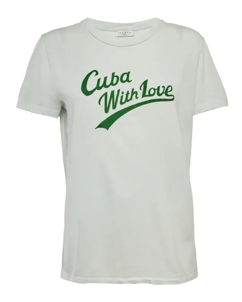 Sandro flocked jersey T-shirt - Weiß Weiß