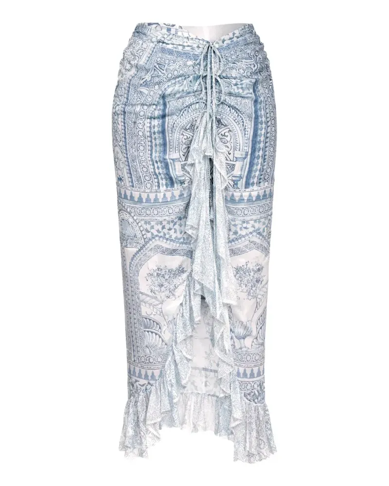 Camilla The Hum of the Alhambra tie ruffled midi skirt - Weiß Weiß