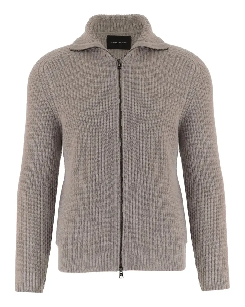 Tagliatore Gerippter Cardigan mit Reißverschluss - Nude Nude