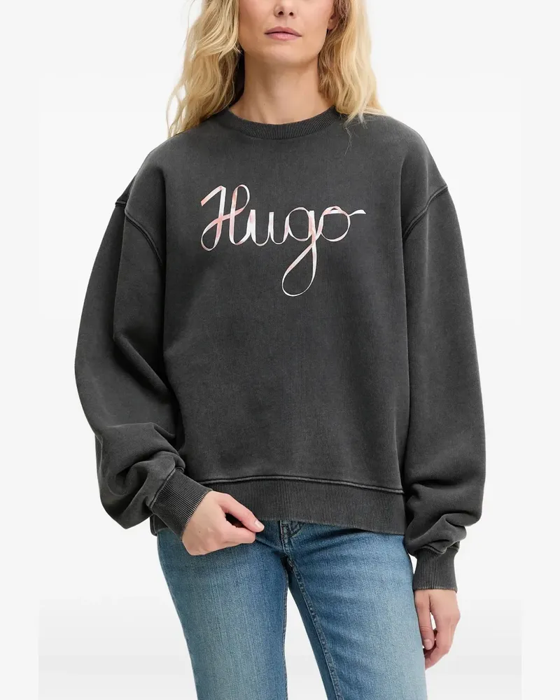 HUGO BOSS Sweatshirt mit Logo-Print - Schwarz Schwarz