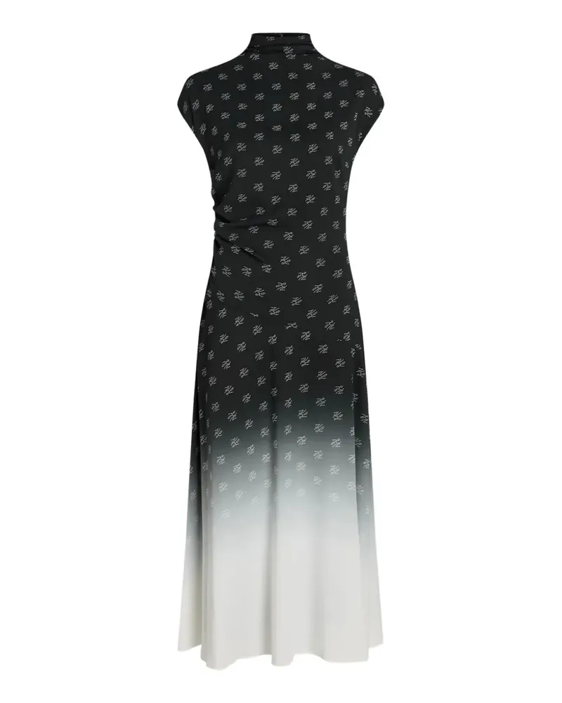 Karl Lagerfeld logo-print ombré midi dress - Schwarz Schwarz