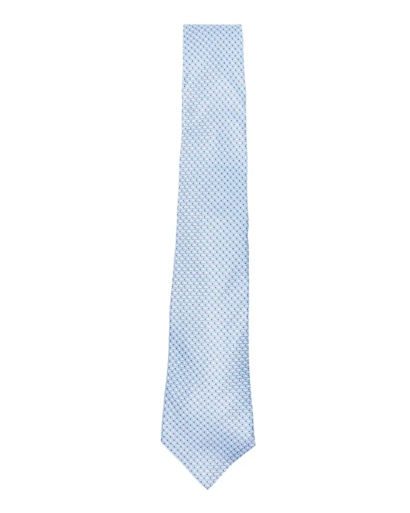Kiton micro-pattern silk tie - Blau Blau