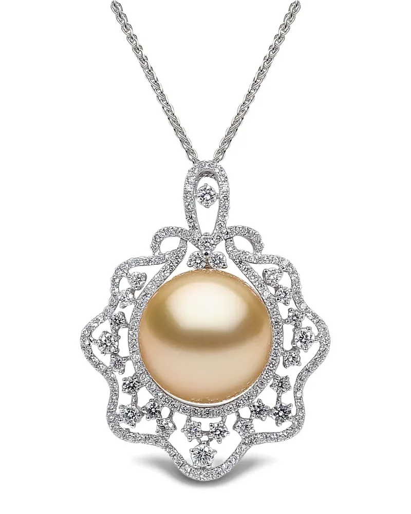YOKO London 18kt Weißgoldanhänger mit Südseeperlen und Diamanten - Silber Silber