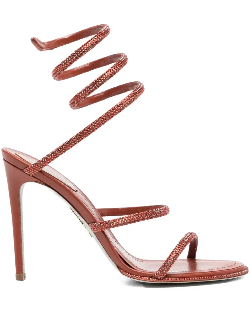 René Caovilla Sandalen mit Kristallen 110mm - Rot Rot