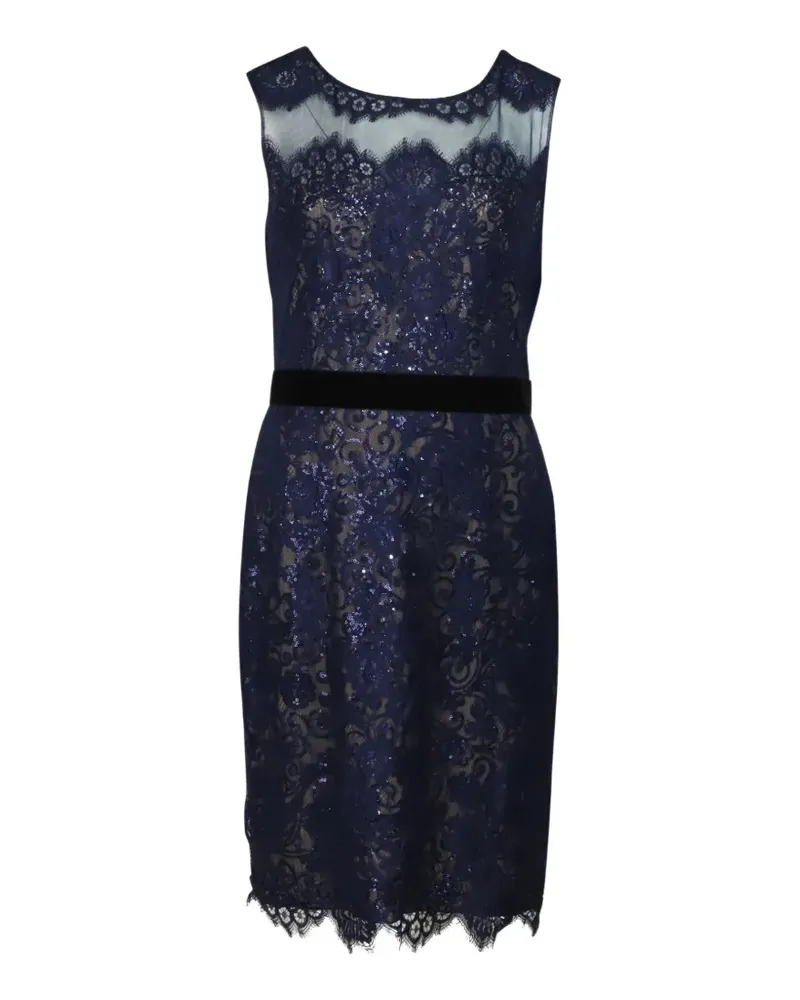 Marchesa lace-detail midi dress - Blau Blau