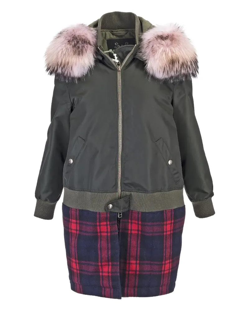Mr & Mrs Italy fur-trim hooded coat - Grün Grün