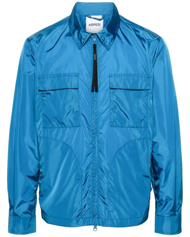 ASPESI Leichte Jacke mit Logo-Print Blau