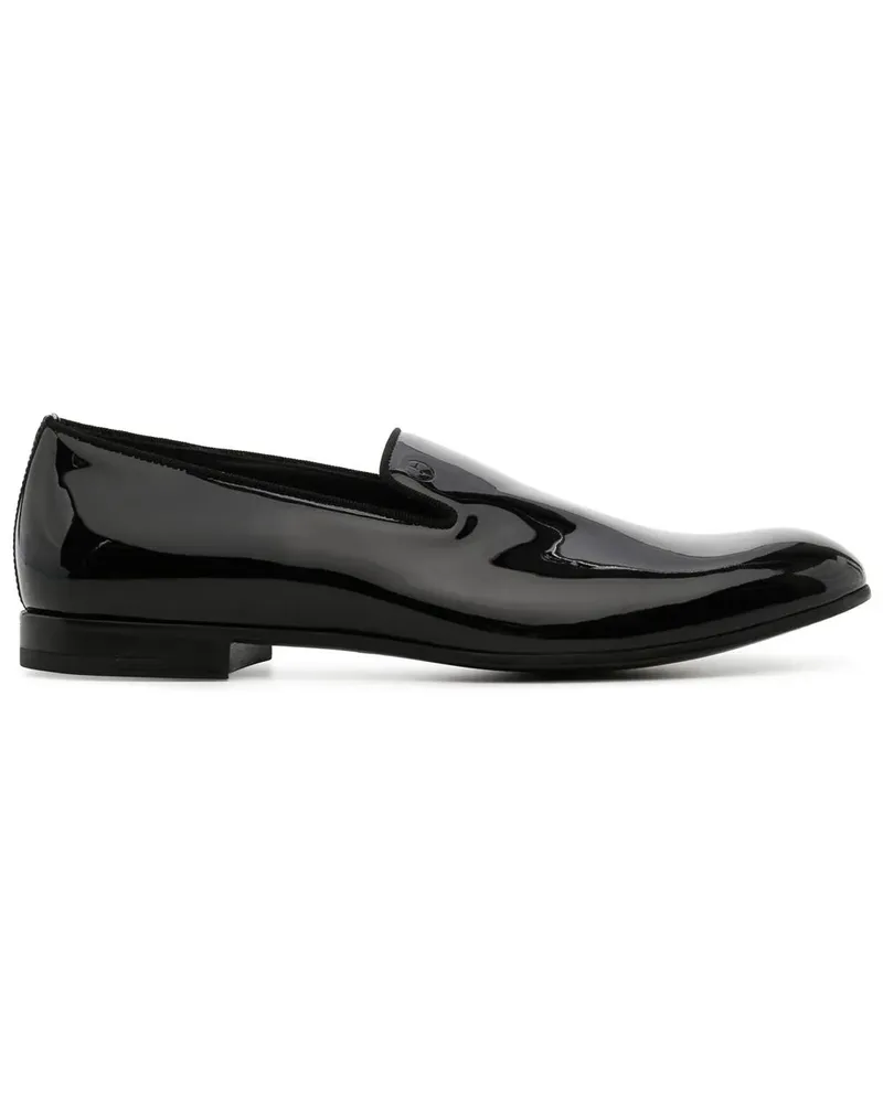 Giorgio Armani Loafer mit Glanzoptik - Schwarz Schwarz