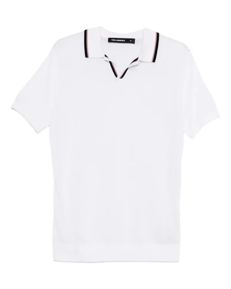 Karl Lagerfeld Poloshirt mit Kontrastdetail - Weiß Weiß