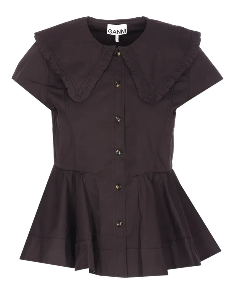 Ganni Hemd mit Rüschen - Braun Braun