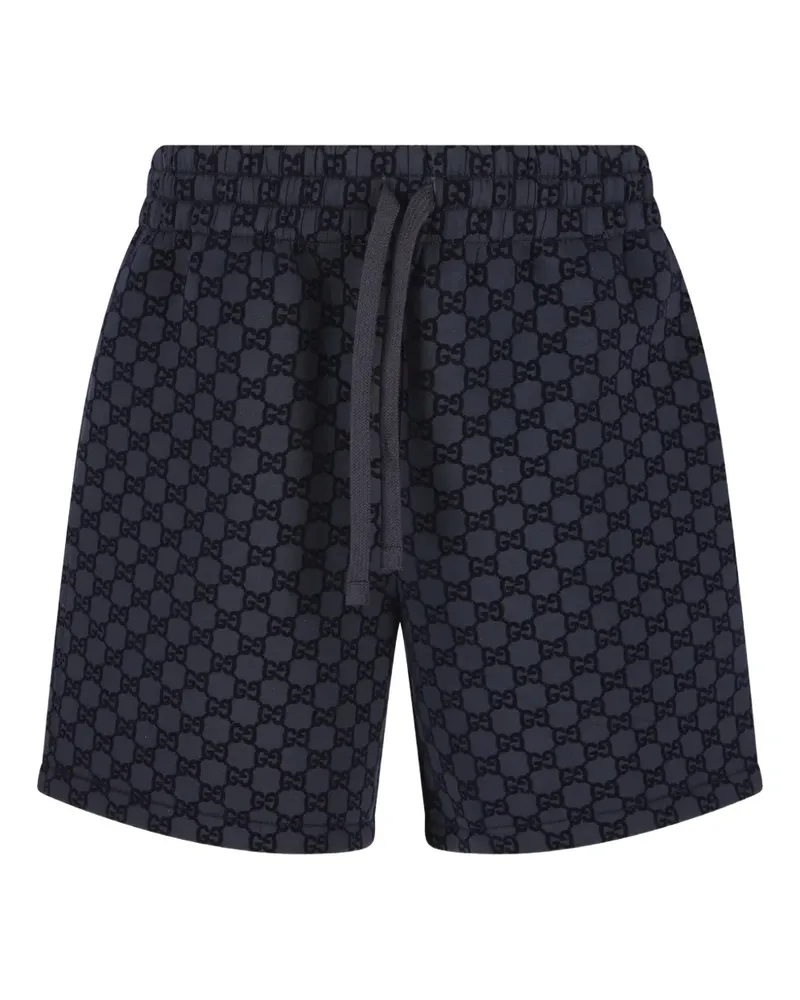Gucci logo-pattern drawstring shorts - Blau Blau
