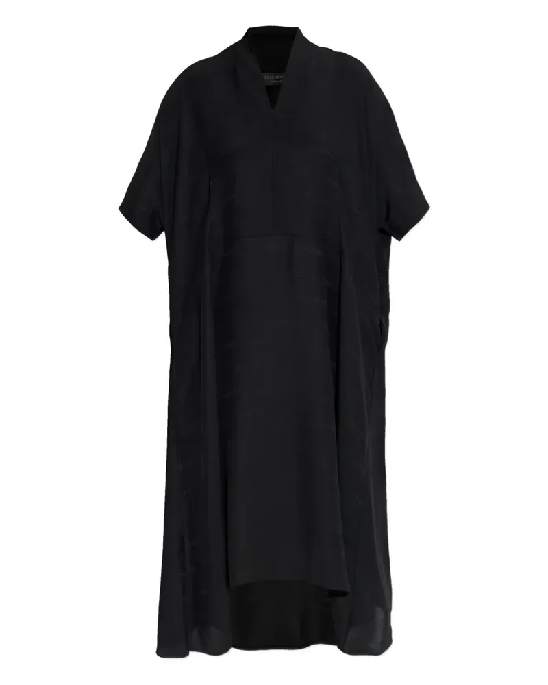 Balenciaga Midikleid mit Logo-Schild - Schwarz Schwarz