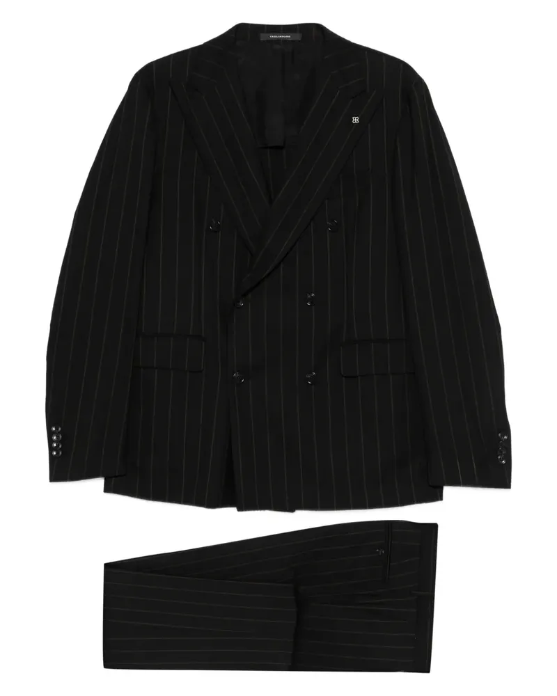 Tagliatore pinstripe suit - Schwarz Schwarz