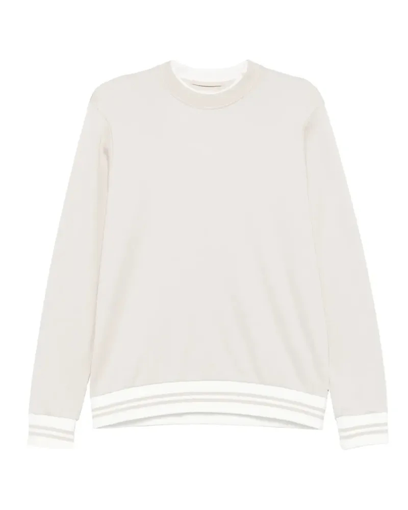 Eleventy Sweatshirt mit gestreiften Bündchen - Nude Nude