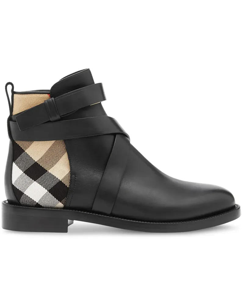 Burberry Stiefeletten mit House-Karomuster - Schwarz Schwarz