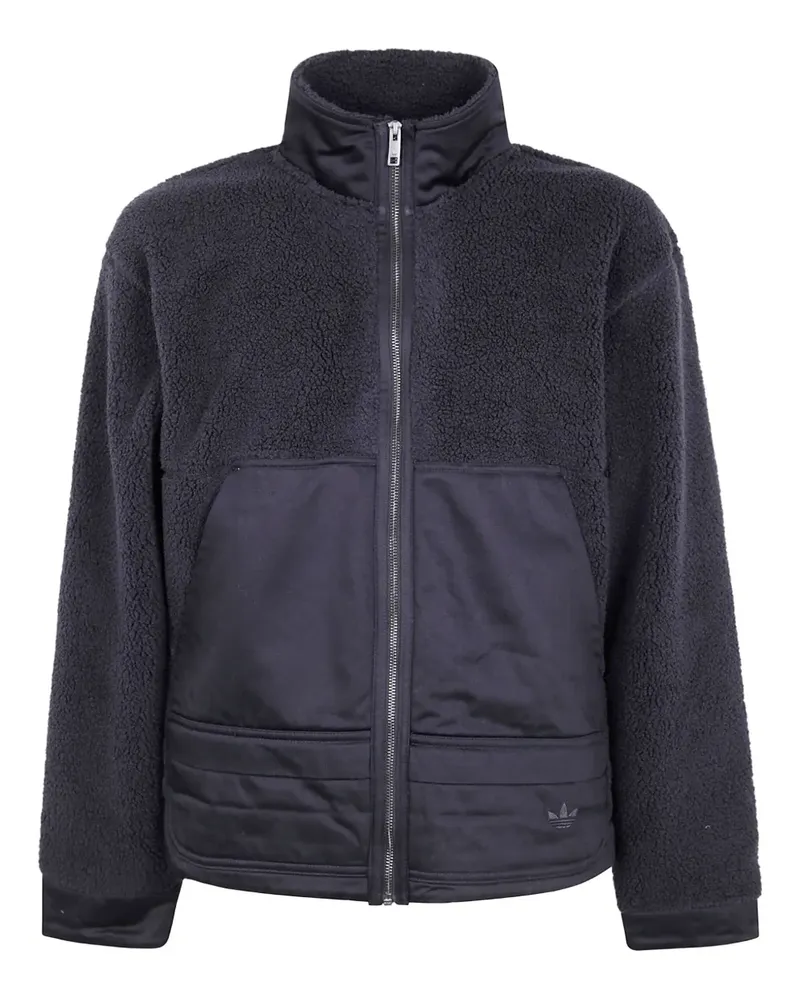 adidas Fleece-Sweatshirt mit Reißverschluss - Schwarz Schwarz