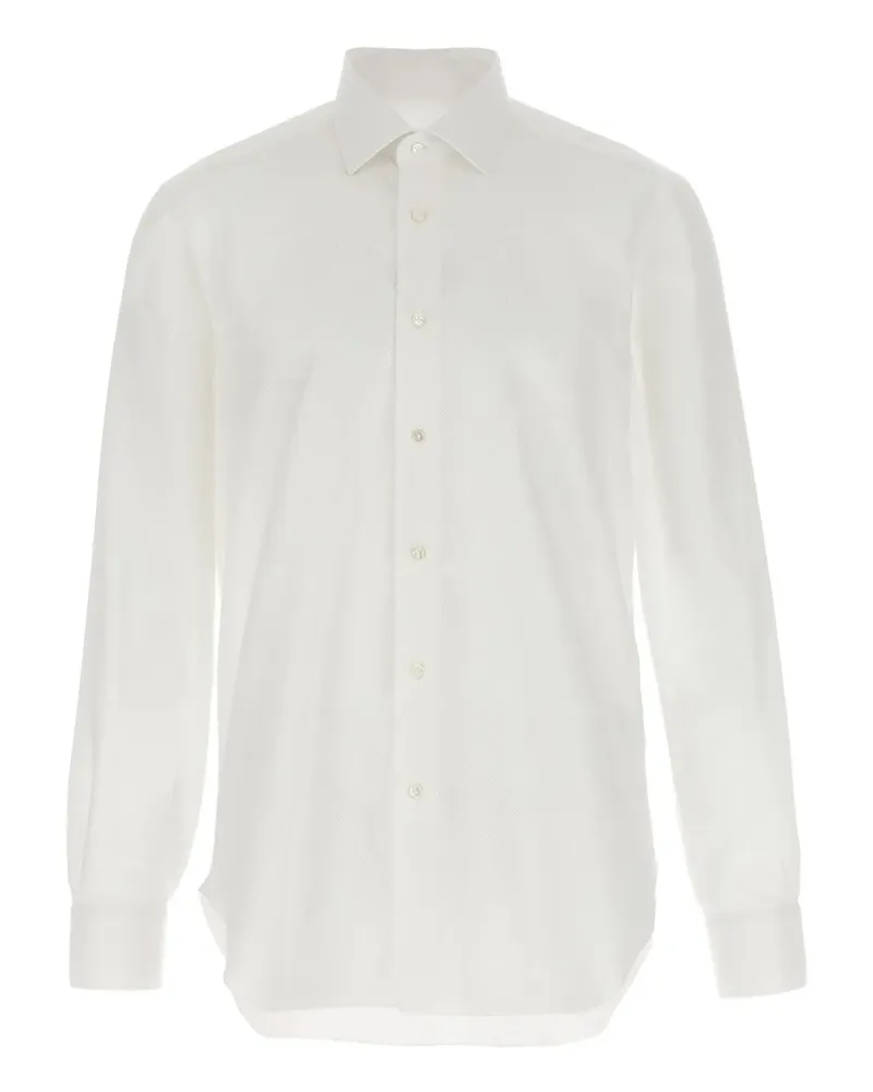 BARBA T-Shirt in Wabenstrick - Weiß Weiß