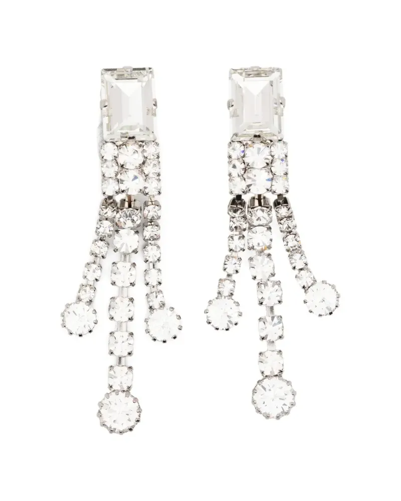 Alessandra Rich Ohrringe mit Kristallverzierung - Silber Silber