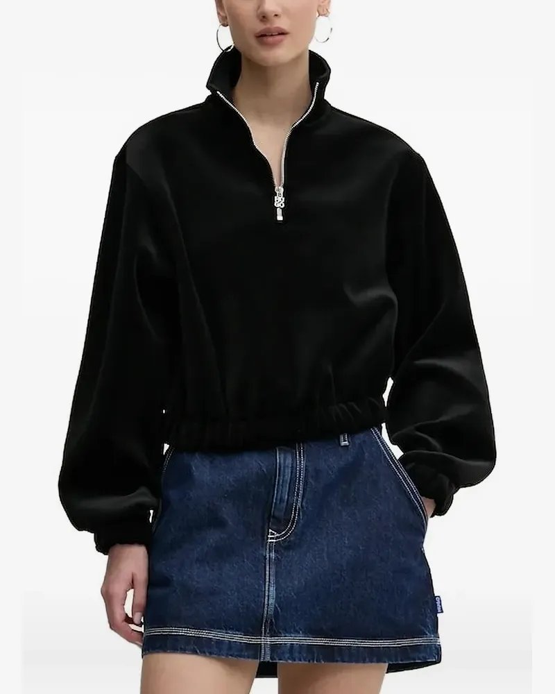 HUGO BOSS Pullover mit Reißverschluss - Schwarz Schwarz