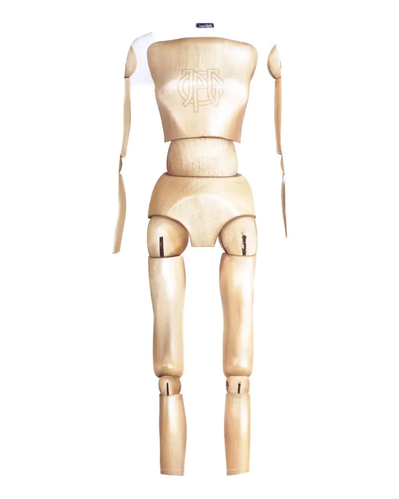 Jean Paul Gaultier Wood Body print maxi dress - Weiß Weiß