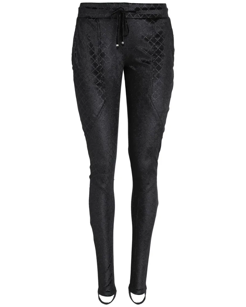 Amir Slama Leggings mit Lurex-Detail - Schwarz Schwarz
