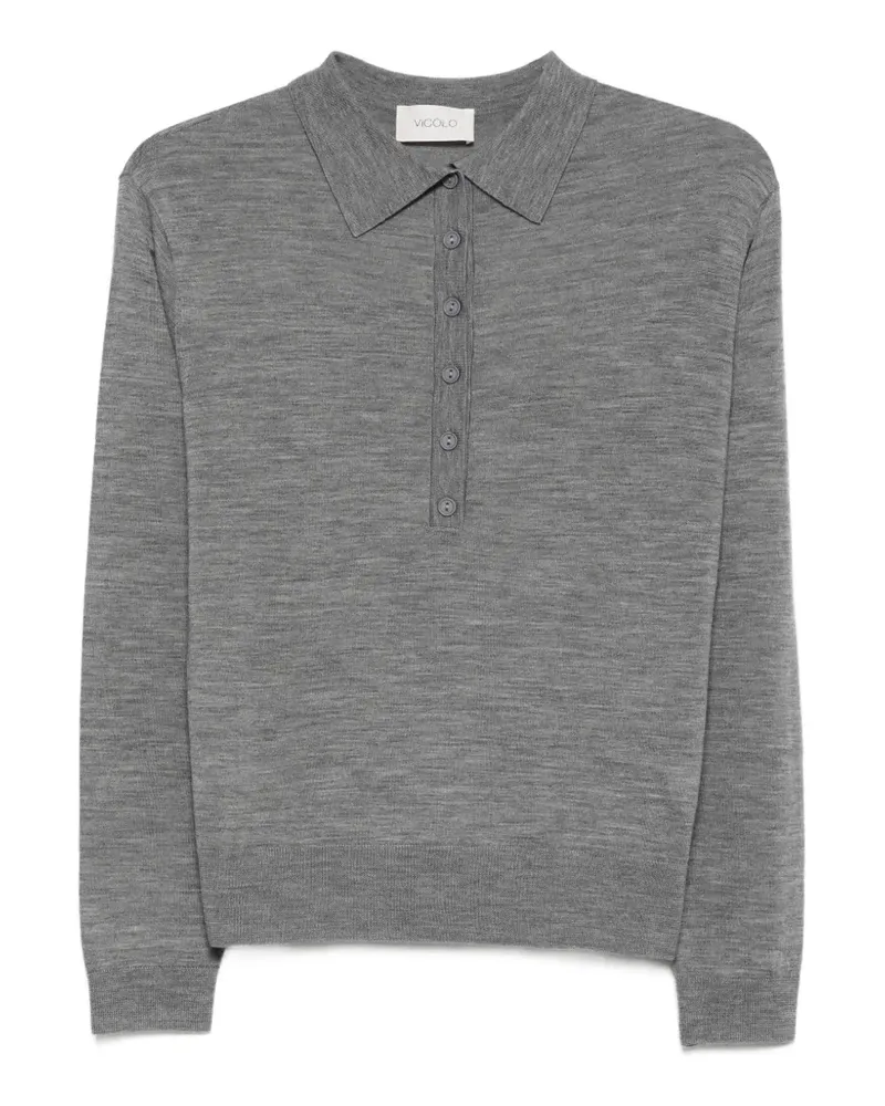 VICOLO Pullover mit Poloshirtkragen - Grau Grau