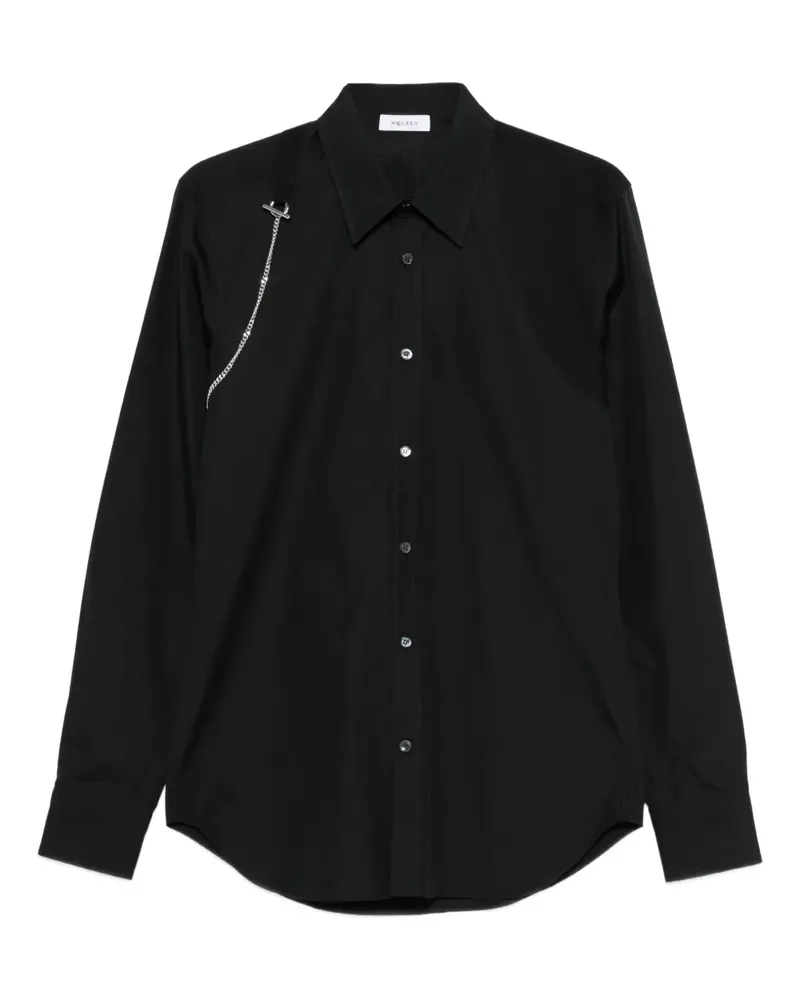 Alexander McQueen Hemd mit Anstecknadel - Schwarz Schwarz