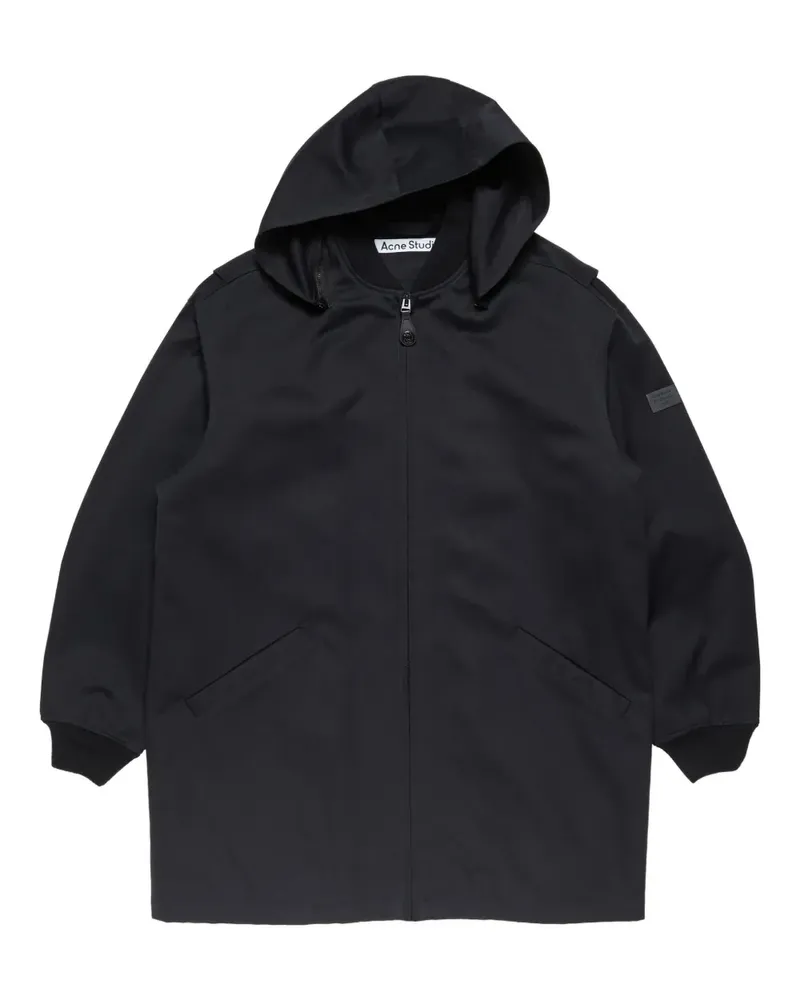 Acne Studios zip-up hooded coat - Schwarz Schwarz