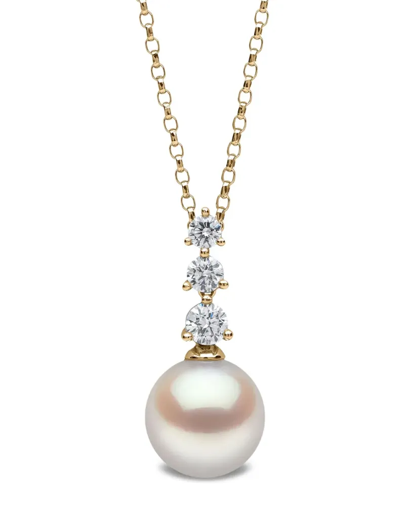YOKO London 18K yellow gold akoya pearl and diamond pendant Gold