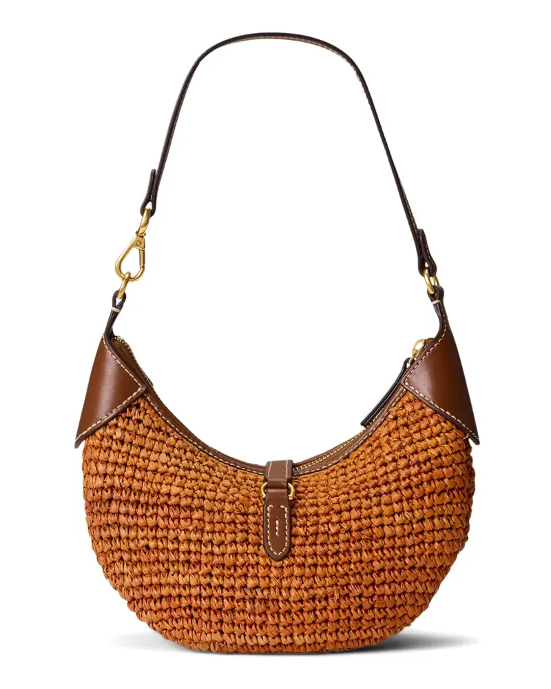 Ralph Lauren woven-raffia shoulder bag - Braun Braun