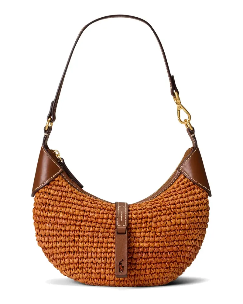Ralph Lauren woven-raffia shoulder bag - Braun Braun