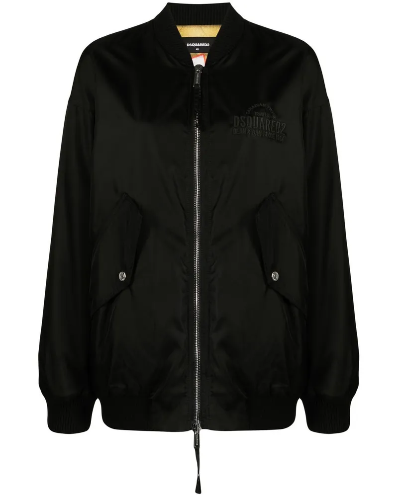 Dsquared2 Bomberjacke mit Reißverschluss - Schwarz Schwarz