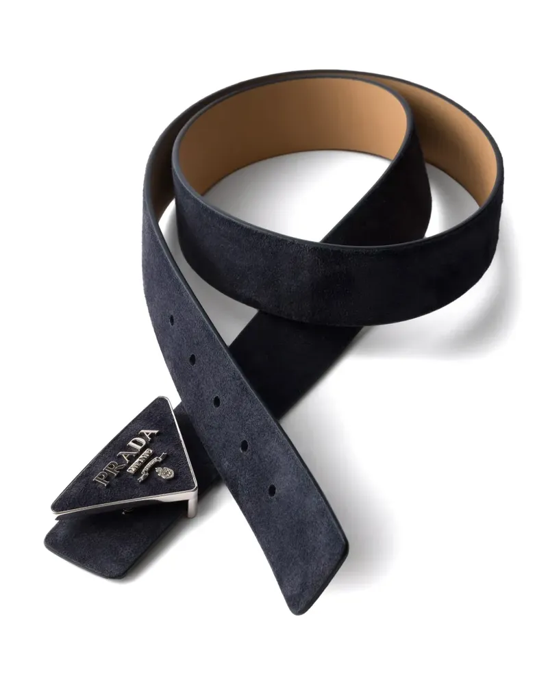 Prada Gürtelriemen aus Wildleder - Custom Belts - Blau Blau
