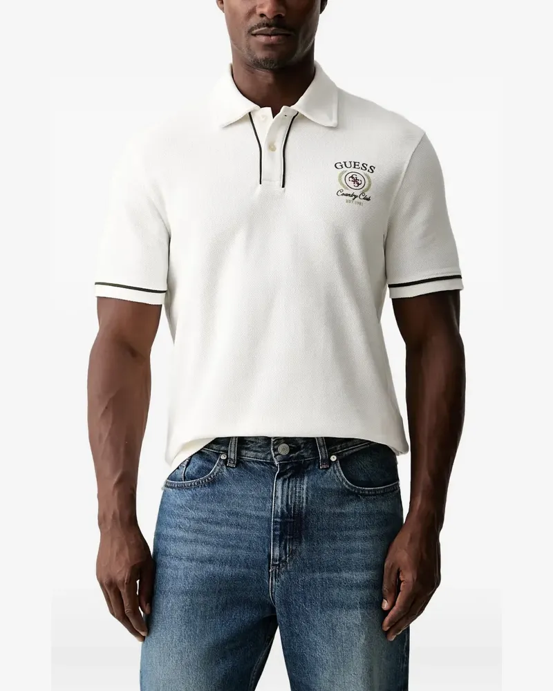 Guess Poloshirt mit Logo-Print - Weiß Weiß